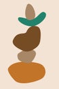 Trendy minimalist abstract illustrations.ÃÂ  Balance concept. Stones flat style. Contemporary modern trendy Vector illustrations